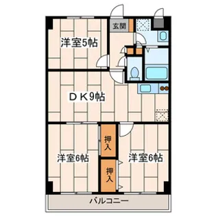 サンハイムノジマA【1階】の間取り