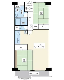 サンコーポ浦安C棟【5階】の間取り