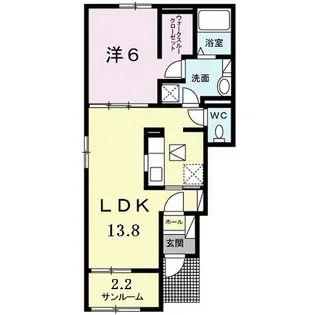ルーベル金蔵寺IIB【1階】の間取り
