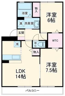 ベルデュールA【2階】の間取り