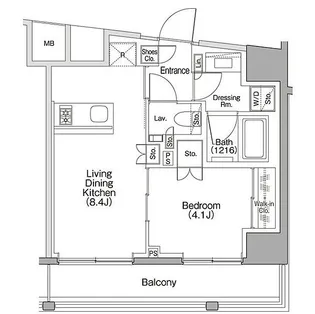 ザ・パークハビオSOHO代々木公園【4階】の間取り