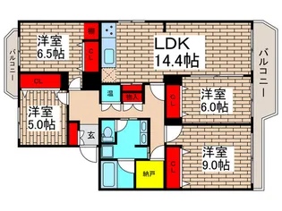 フドウ西船橋ハイツ1号棟【2階】の間取り