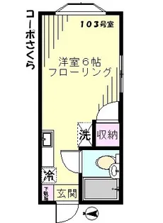 コーポさくら【1階】の間取り