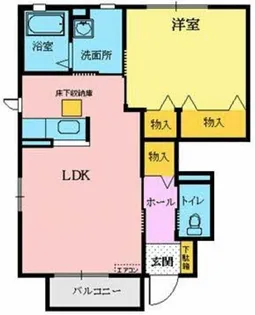 ブラン・オワゾーB【1階】の間取り