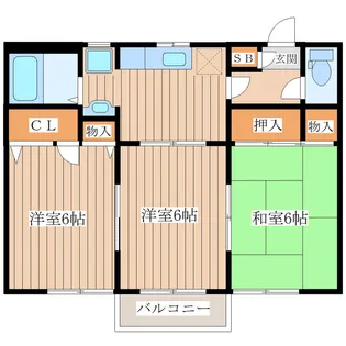 セダープラザA【2階】の間取り