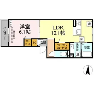 ディー パイナ 新羽町II【1階】の間取り