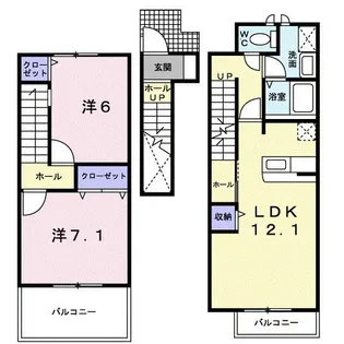 エスポワールB【2階】の間取り