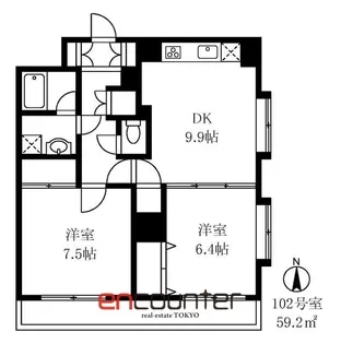 スカイパレス光が丘A棟【1階】の間取り