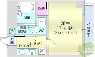 多賀城ロジュマンG棟【13階】の間取り