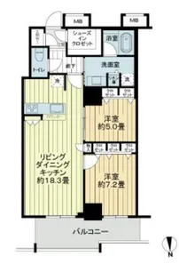 リュークスタワー・ザ・ウエスト【22階】の間取り