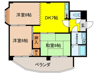 シャトークレインヒル【6階】の間取り