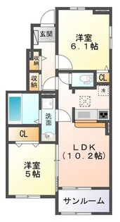 ル グラン A棟【1階】の間取り