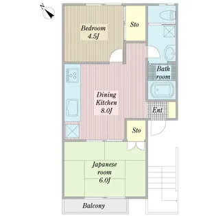 旭ルーミー成田25号館【2階】の間取り