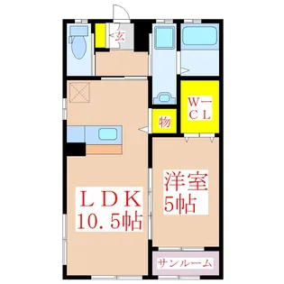 エスポワール住吉【1階】の間取り