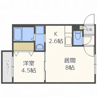 クリビア二十四軒【1階】の間取り