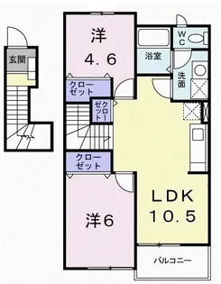 プリムローズB【2階】の間取り
