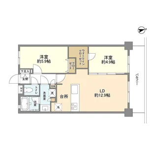 竹橋ヒルズ【9階】の間取り