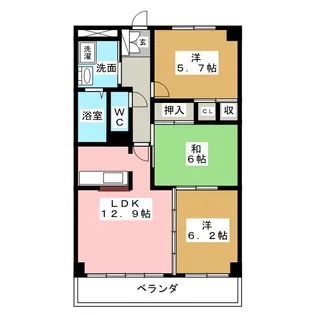 ロイヤルNY【3階】の間取り