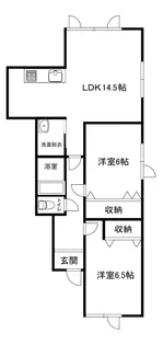 旭川市神居7条11丁目2LDKアパート【2階】の間取り