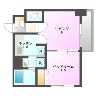 ルラシオン北大前【6階】の間取り