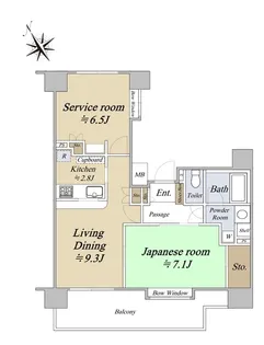 グランフラッツ北千住【10階】の間取り