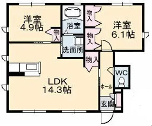 ラフォーレ八木 A棟【1階】の間取り
