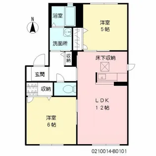 メゾン蓮ロータス B棟【1階】の間取り