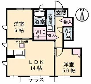 フィオレンテ B棟【1階】の間取り