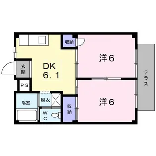 シティハイツ新正B【1階】の間取り