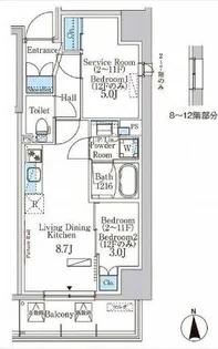 パークアクシス浅草田原町ガーデン【12階】の間取り