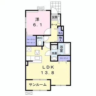 ル・シエルA【1階】の間取り