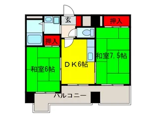 カーサタナカ【6階】の間取り
