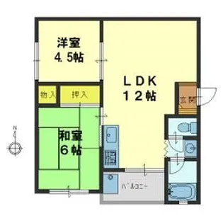 桜井ハイツ【4階】の間取り