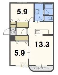 エルナ栄通【2階】の間取り