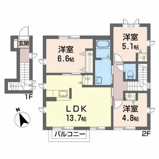 シャーメゾン・オルセー【2階】の間取り