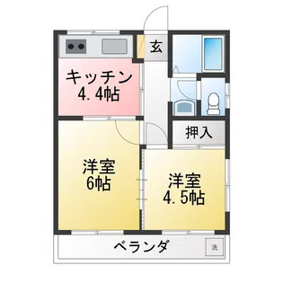ハイツ大丸【2階】の間取り