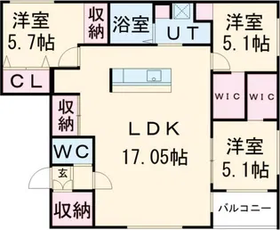 ノルフィーノ旭町II【1階】の間取り