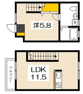 リノリノアパートメント五日市【1階】の間取り