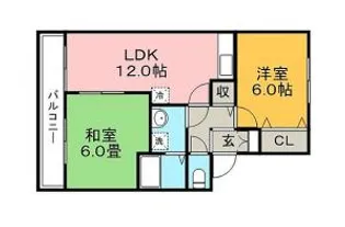 メルベーユ津福B【1階】の間取り