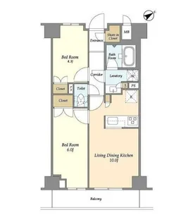市谷台町坂フロント【6階】の間取り