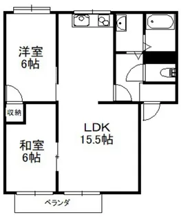 コーポサンフル【1階】の間取り