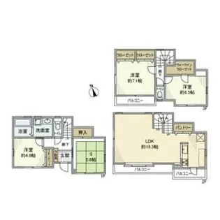 神奈川県横浜市中区本牧間門【一戸建】の間取り