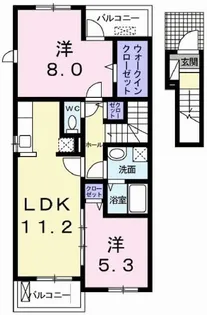 ソレイユ壱番館 B【2階】の間取り