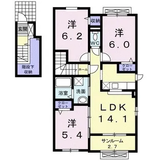 ココ ウエスト【2階】の間取り