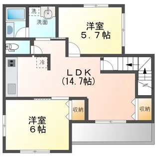 カーサ柿副【2階】の間取り