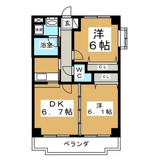 ツインプラザ幸【4階】の間取り