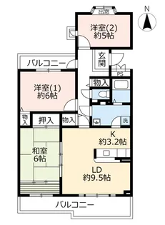 URアミティ光台【2階】の間取り