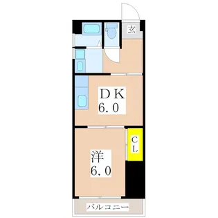 リバーサイド草牟田【3階】の間取り