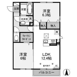 茨城県古河市諸川【アパート】の間取り