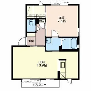 岐阜県岐阜市日置江5【アパート】の間取り